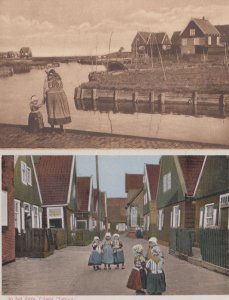 Eiland Marken Dutch Market 2x Old Postcard s