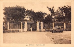 Senegal Dakar Hospital Colonial Car vintage postcard B911