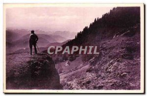 Postcard Old Route res Pyrenees View from Col d'Aspin on Mountains Aure