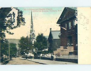 Damaged Badly Divided-Back HOUSES BY SCHOOL AND CHURCH Yonkers New York NY A9867