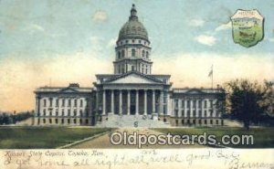 Topeka, Kansas, KS State Capital USA 1906 light wear light stain on front, po...