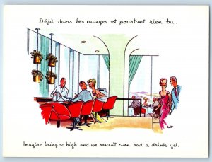 Montreal Canada Postcard Humorous French Caption Ville Marie Restaurants c1950's