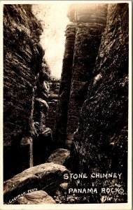 RPPC Stone Chimney, Panama Rocks Vintage Postcard U70