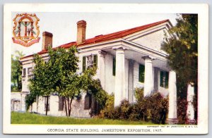 Georgia State Building Jamestown Exposition 1907 Bulloch Hall Trees Postcard