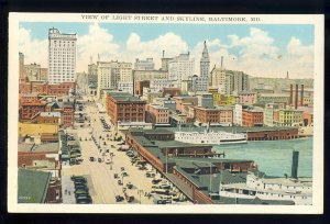 Baltimore, Maryland/MD Postcard, View Of Light Street & Skyline