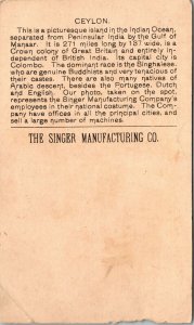 Singer Sewing Machine trade card Ceylon - VICTORIAN GREAT GRAPHICS !