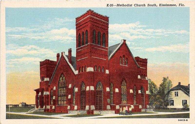 A90/ Kissimmee Florida Fl Postcard c1930s Methodist Church South