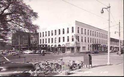 OH Oberlin North Main Street 1952 RPPC