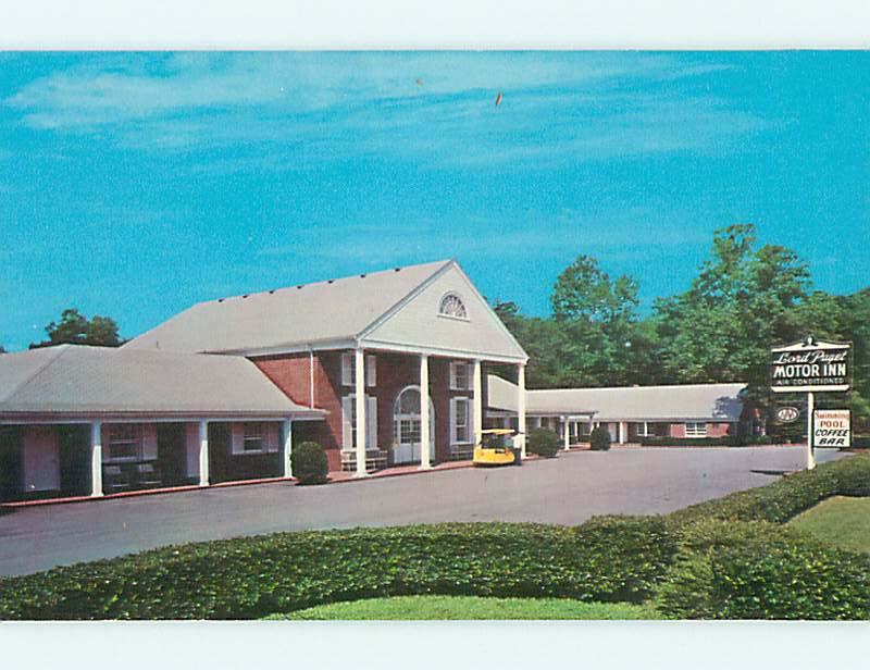 Unused Pre-1980 LORD PAGET MOTOR INN MOTEL Williamsburg Virginia VA s4479