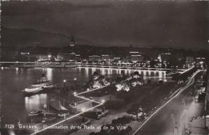 Switzerland Geneve Illumination de la Rade et de la Ville 1950 Photo