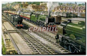 Postcard Old Train Locomotive Lancaster Castle station