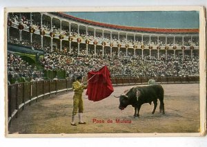 187578 SPAIN CORRIDA Matador BULL FIGHT Pase de Muleta Old PC