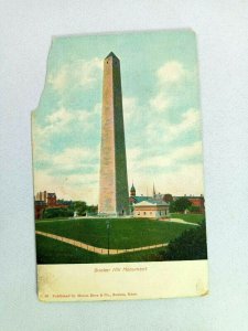 Vintage Postcard 1900's Bunker Hill Monument MA Massachusetts