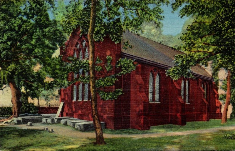 Virginia Jamestown Rear View Of Church 1946 Curteich