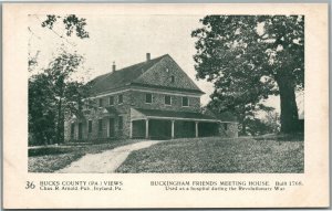 BUCKS CO VIEWS ARNOLD BROS. BUCKINGHAM FRIENDS MEETING HOUSE ANTIQUE POSTCARD 36