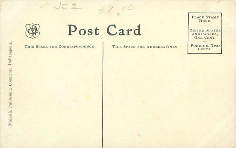 Springfield Illinois High School Building Litho Postcard Unused Red Brick Tower