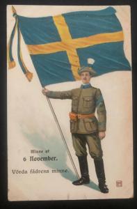 Mint Sweden Picture Postcard Patriotic Memory Of November 6