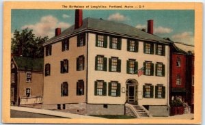 Postcard - The Birthplace of Longfellow - Portland, Maine