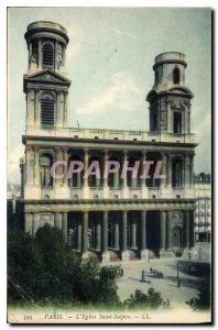 Postcard Old Paris the church Saint Sulpice