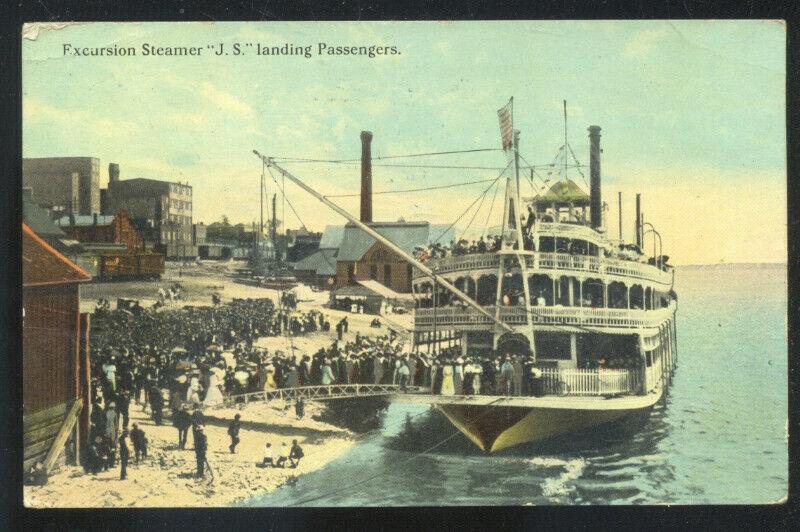 HANNIBAL MISSOURI EXCURSION RIVERBOAT STEAMER MO. RIVER VINTAGE POSTCARD