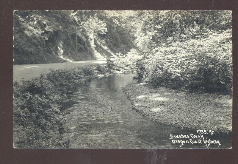 RPPC BRUSHES CREEK OREGON COAST HIGHWAY VINTAGE REAL PHOTO POSTCARD