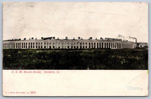 K44/ Oelwein Iowa Postcard c1910 C&W Railroad Round House 266