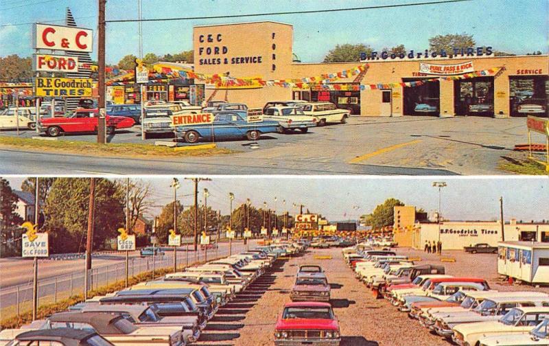 Horsham PA C & C Ford Car Dealership Postcard Topics Transportation