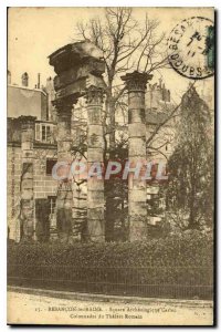 Old Postcard Besancon les Bains Square Castan Archaeological Colonnades of Ro...