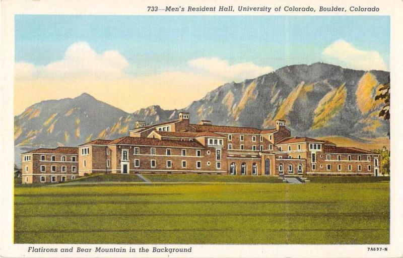 Boulder Colorado University Mens Resident Hall Antique Postcard J51306