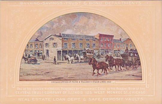 Chicago Office Of Frink & Walker's Stage Lines 1850 Painting In Central Trust...