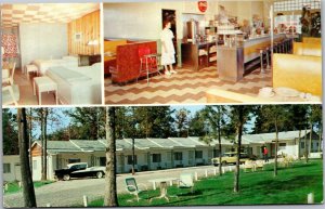 Postcard NC Cary Seaboard Motor Court and Restaurant motel Massengale Coca Cola