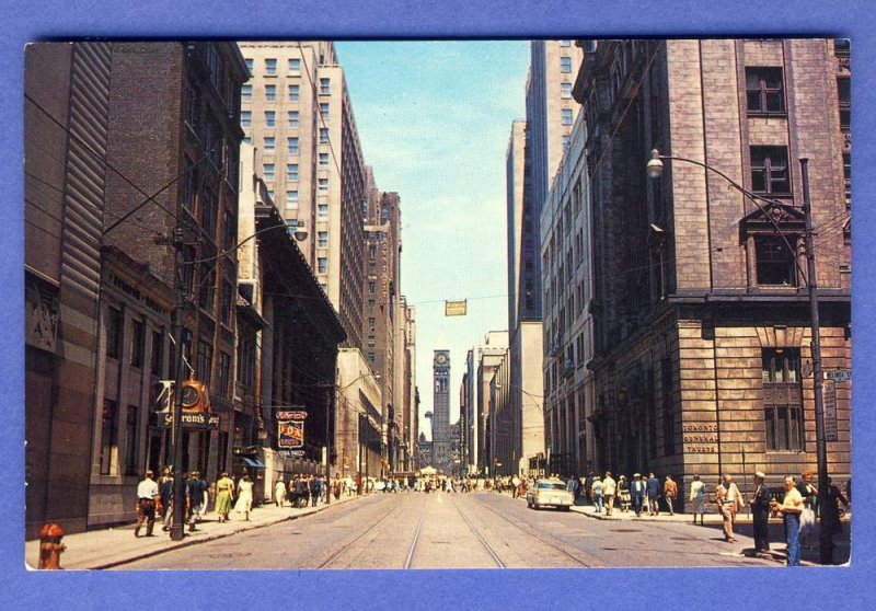 Toronto, Ontario,Canada Postcard,Bay Street/City Hall,'60's?