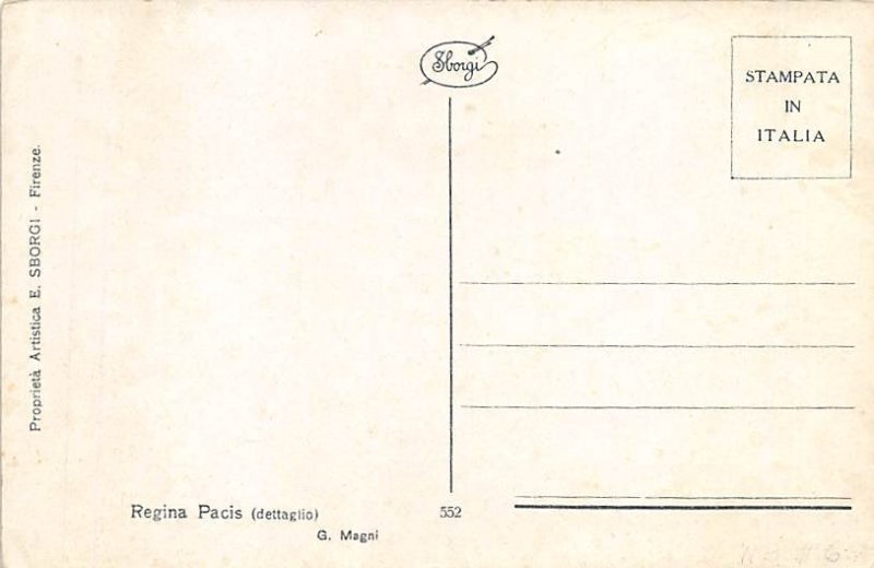 Regina Pacis dettaglio Art Unused 
