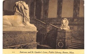 Staircase & St. Gauden's Lions in Boston, Massachusetts Public Library.