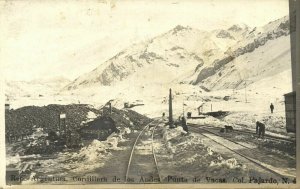 argentina, PUNTA DE VACAS, Cordillera de los Andes, Railway Station (1910s) RPPC