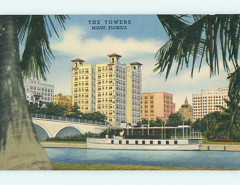 Unused Linen TOWERS HOTEL Miami Florida FL u8686-12