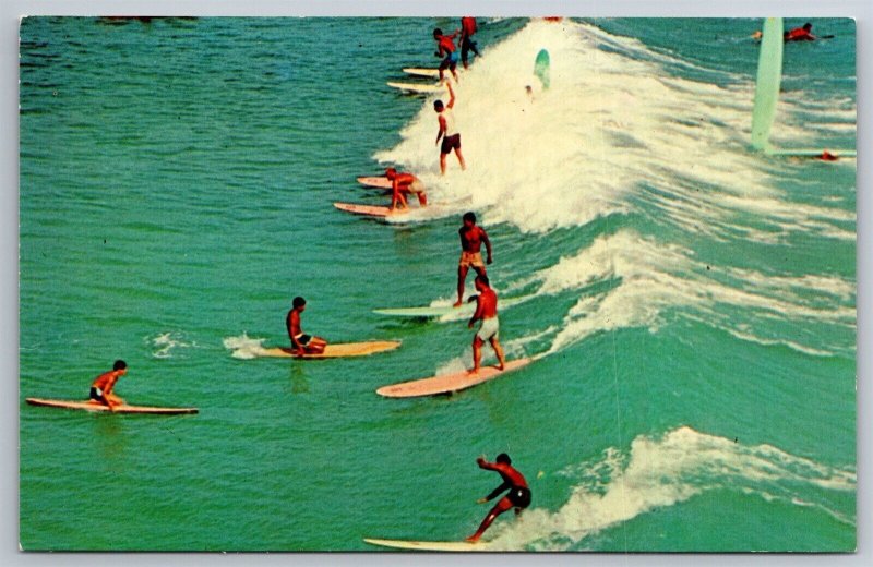 Riding The Surf The Sport Of Kings In Hawaii Postcard S12