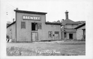 F50/ Virginia City Montana RPPC Postcard c1950s Brewery Building Beer