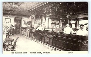 CRIPPLE CREEK, CO Colorado ~ Old SALOON SCENE Pabst Beer Sign c1950s Postcard