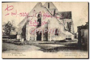 Old Postcard Militaria War 1914 17 Bridge Arcy Aisne the church