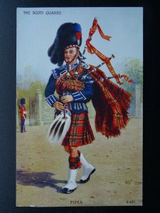 Scotland Military THE SCOTS GUARDS Piper c1934 Postcard