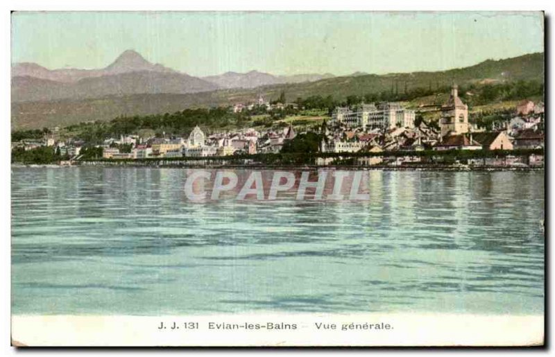 Evian les Bains - Vue Generale - Old Postcard