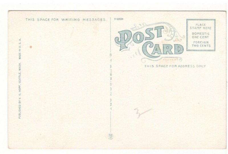 Lobby, New Washington Hotel, Seattle, Washington, Vintage Postcard