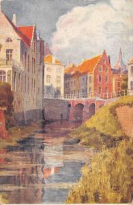 BG34370 diksmude pont sur l yser belgium postcard painting