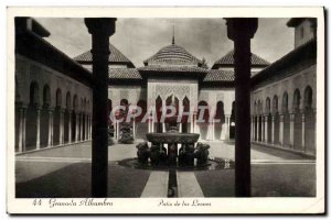 Postcard Old Granada Alhambra Patio de los Leones