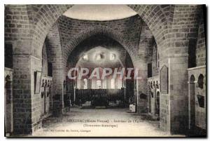 Postcard Old Solignac (Haute Vienne) Interior of the Church (Historical Monum...