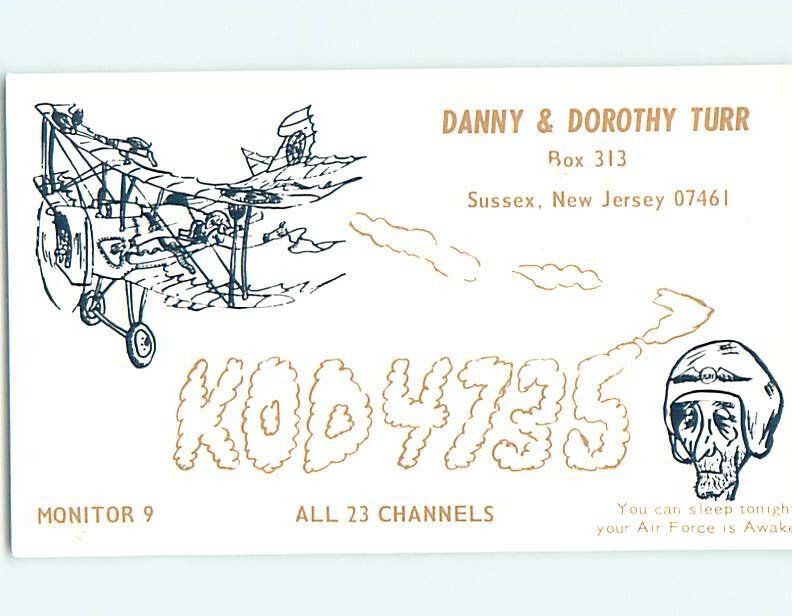 Pre-1980 RADIO CARD - CB HAM OR QSL Sussex - Near Wantage & Montague NJ AH0812