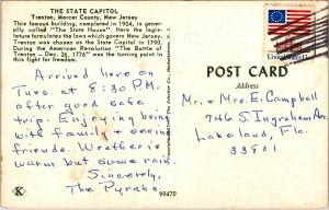 State Capitol Trenton Mercer County NJ New Jersey Postcard Cancel WOB Koppel VTG 