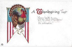 Thanksgiving Toast Here's Health to You & Peace of our Nation Embossed