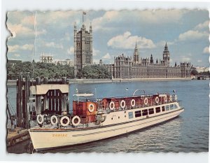 Postcard River Thames And Houses Of Parliament, London, England